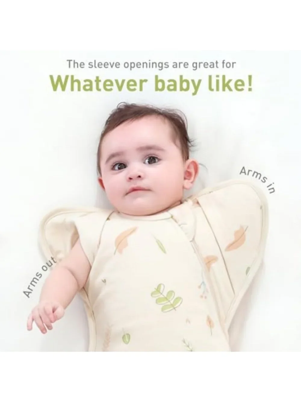 Soft Organic Cotton Swaddles for Newborns 0-3 Months | Arms Up Design, Unisex